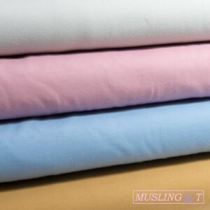 Bomuldsjersey – Æbler pink baggrund