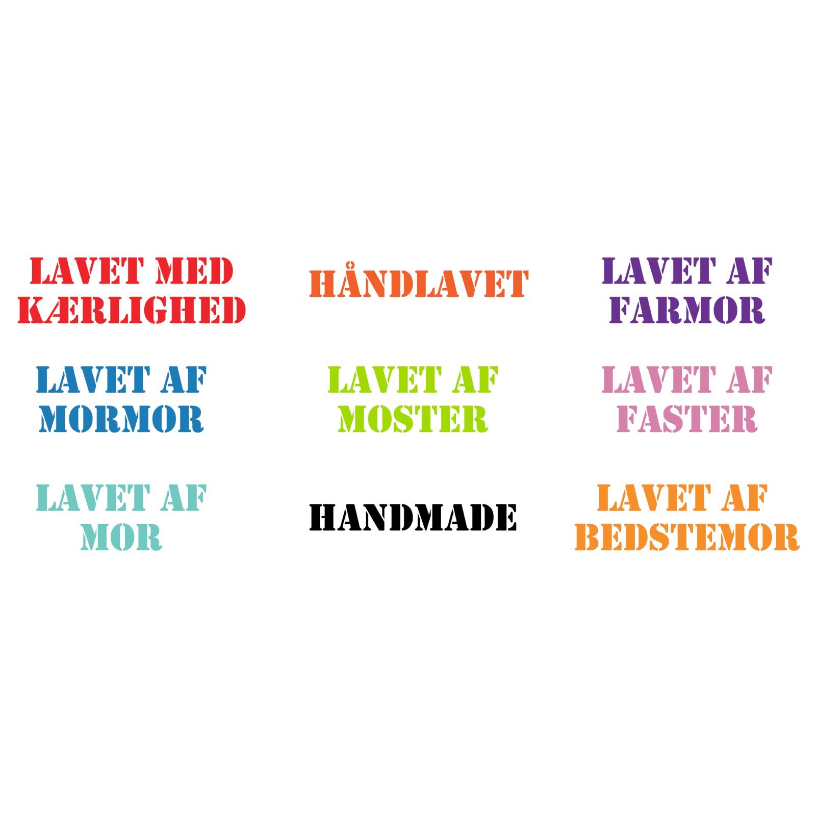 “Håndlavet” mærker – strygefolie (10 stk.)