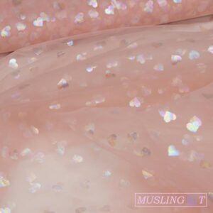 Bomuldsjersey – Æbler pink baggrund