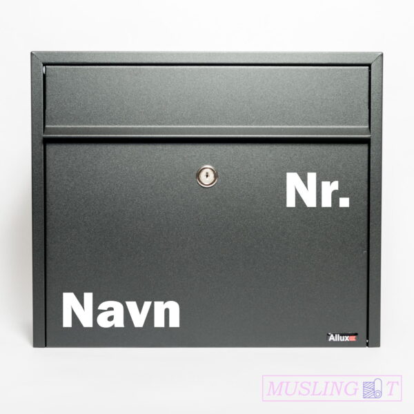 Postkasse-Efternavn-forklaring Postkasse sticker – Type 2