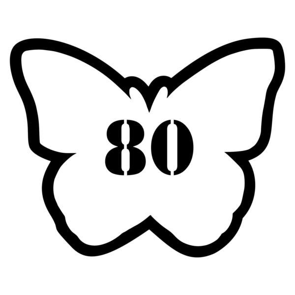 Størrelsesmærker sommerfugle – små ark (10 stk.)