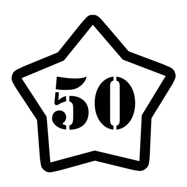 Størrelsesmærker stjerner – små ark (10 stk.)