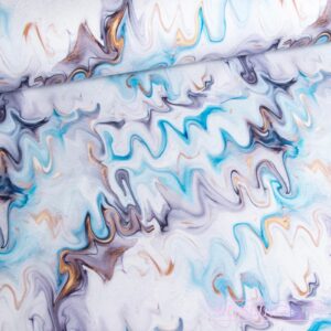 Bomuldsjersey – Blå marmor