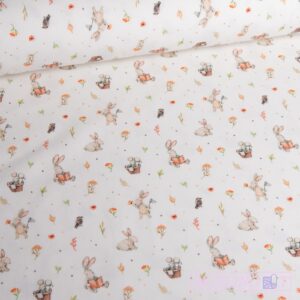 Bomuldsjersey – Små kaniner