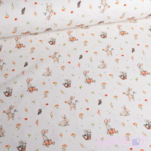 Bomuldsjersey – Små kaniner