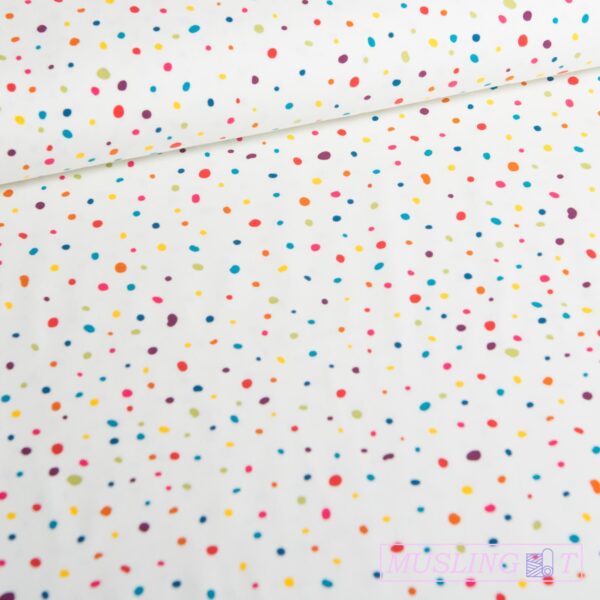 Bomuldsjersey – Farvede prikker