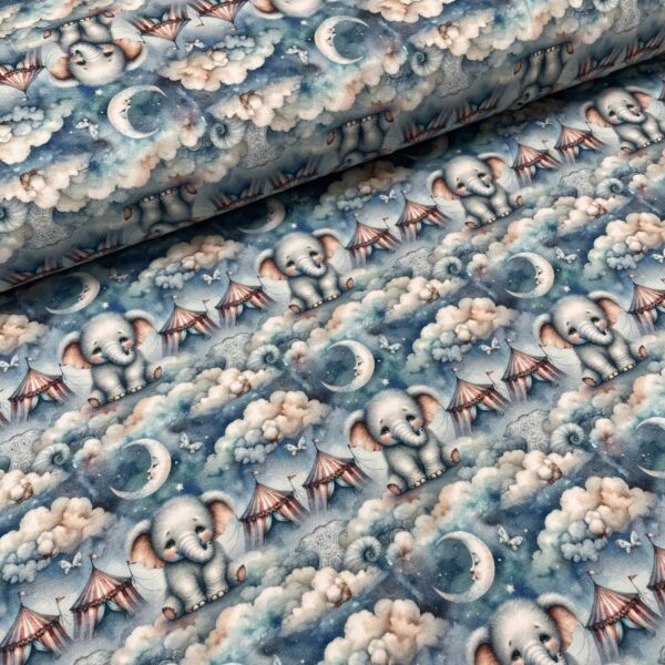 Bomuldsjersey – Søde elefanter