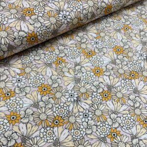 Bomuldsjersey – Glade blomster