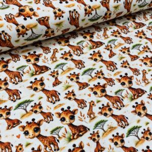 Bomuldsjersey – Søde giraffer