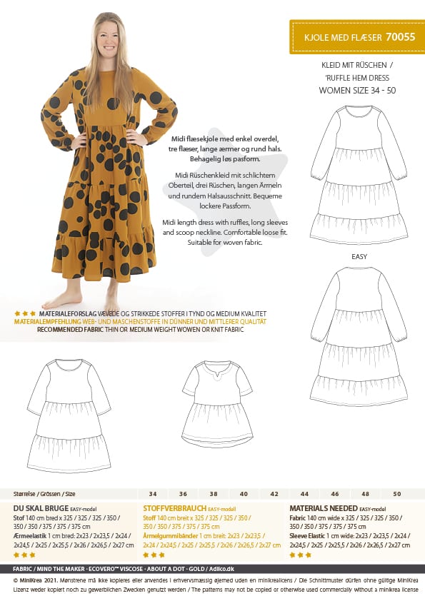 Kjole m/flæser – Minikrea