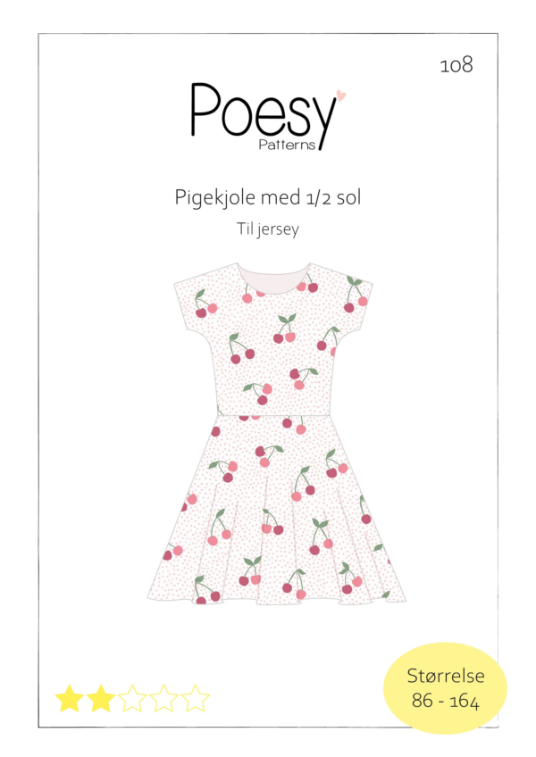 Pigekjole med 1/2 sol 108 Poesy Patterns