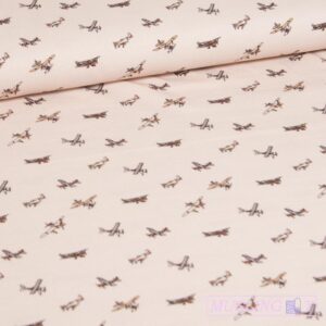 Rib-jersey – Flyvemaskiner beige