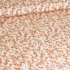 Rib-jersey – Lille blomst kakao