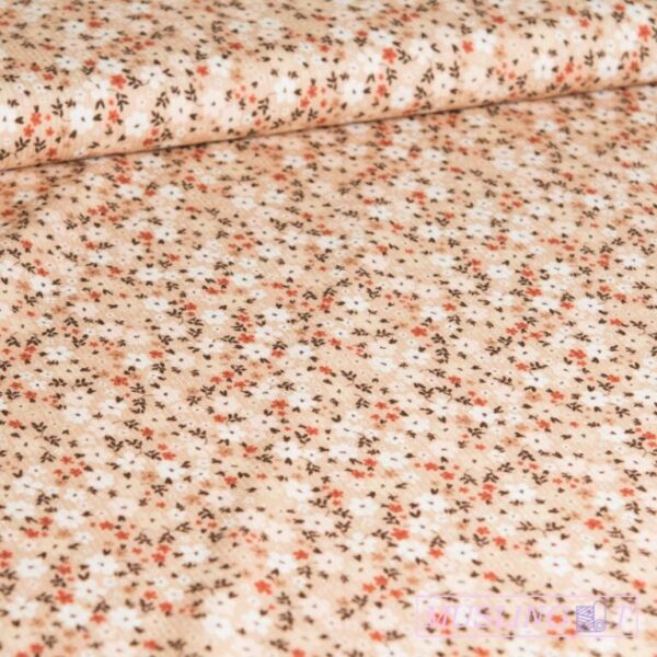 Rib-jersey – Lille blomst kakao