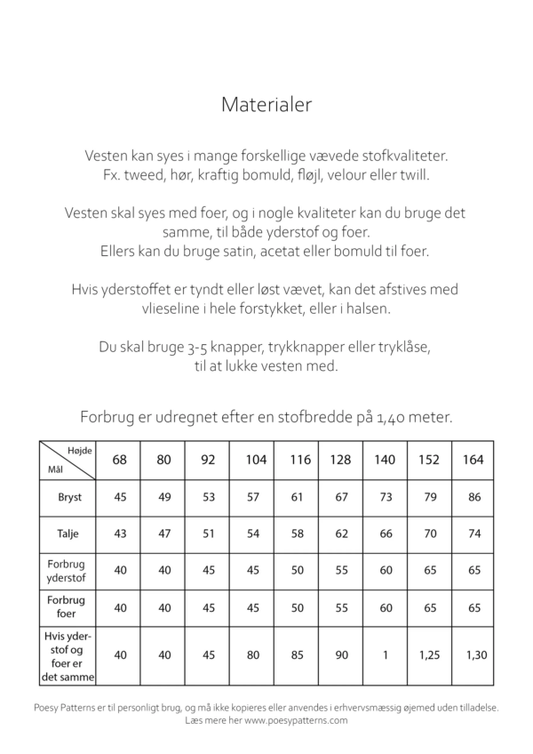 Vest 111 Poesy Patterns