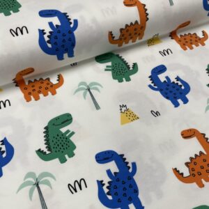 Bomuldsjersey – Sjove dinoer