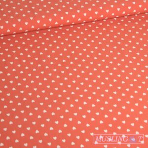 Vasket bomuldsstof - små hjerter