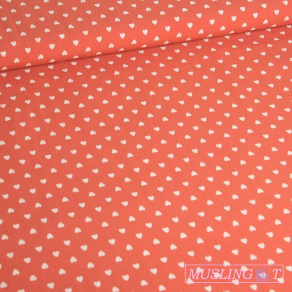 Vasket bomuldsstof - små hjerter