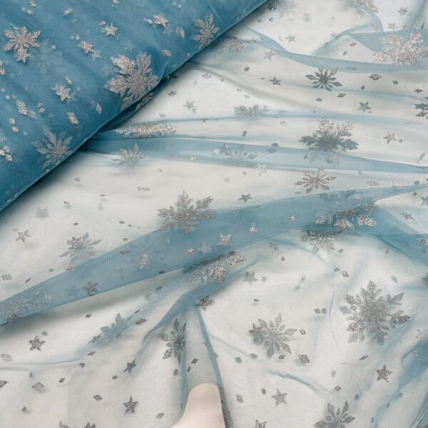 Tyl - Frost krystaller lyseblå