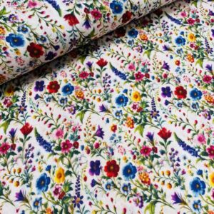 Musselin double gauze - Smukke farverige blomster