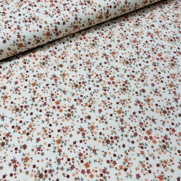 Rib-jersey – Blomster clay pink