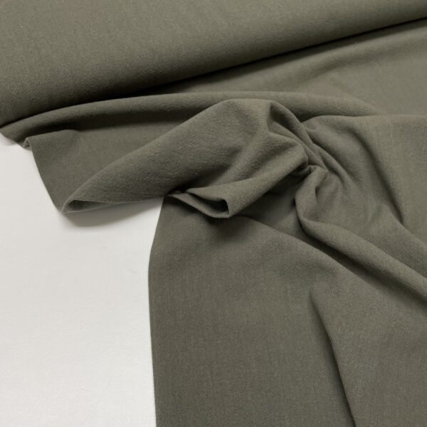 Vasket bomuldsstof - Armygrøn