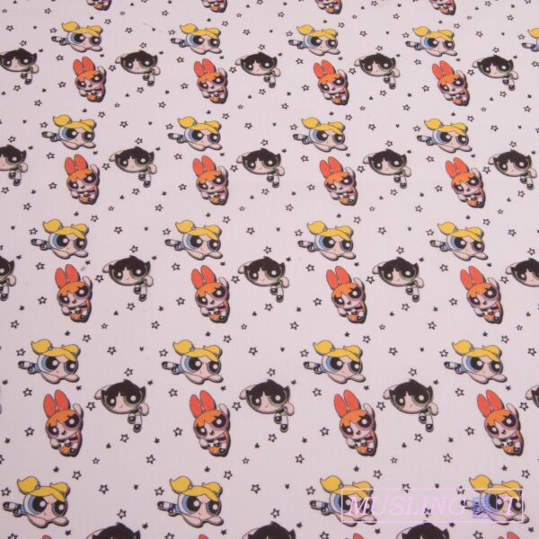 Licens poplin - Powerpuff pigerne