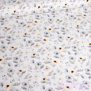 Poplin - Små blomster og sommerfugle