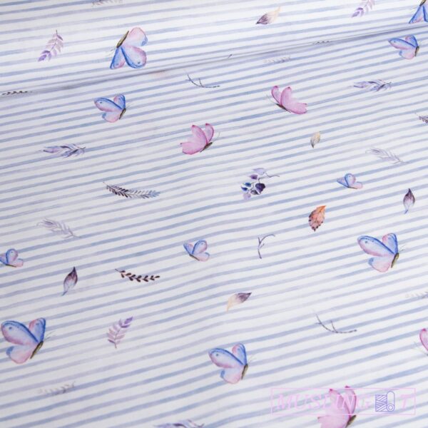 Poplin - Lilla striber sommerfugle