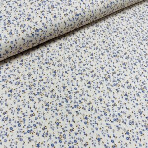 Rib-jersey – Små blå blomster