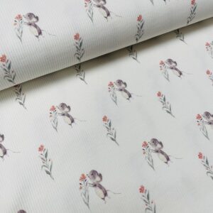 Rib-jersey – Små mus og blomster