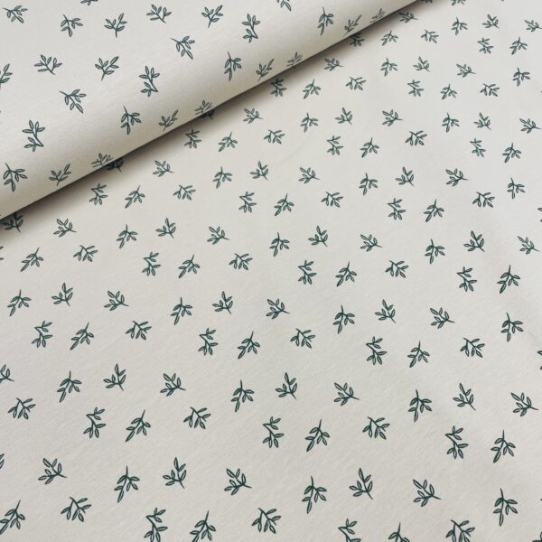 Bomuldsjersey – Små grene sand