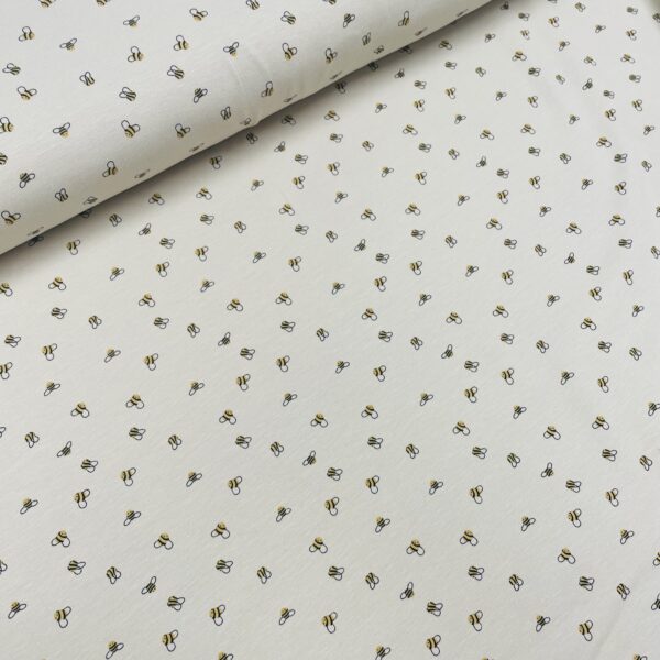 Bomuldsjersey – Små bier lys sand