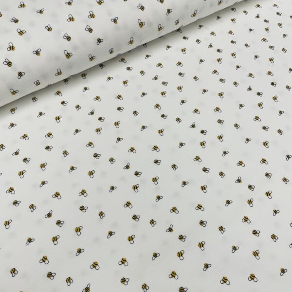 Bomuldsjersey – Små bier råhvid