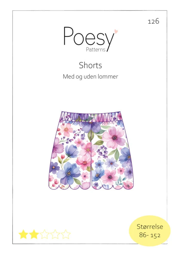 Shorts med og uden lommer 126 Poesy Patterns