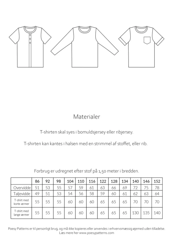 T-shirt med korte og lange ærmer 127 Poesy Patterns