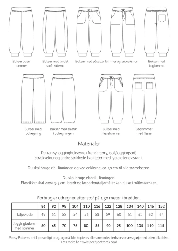 Joggingbukser 132 Poesy Patterns