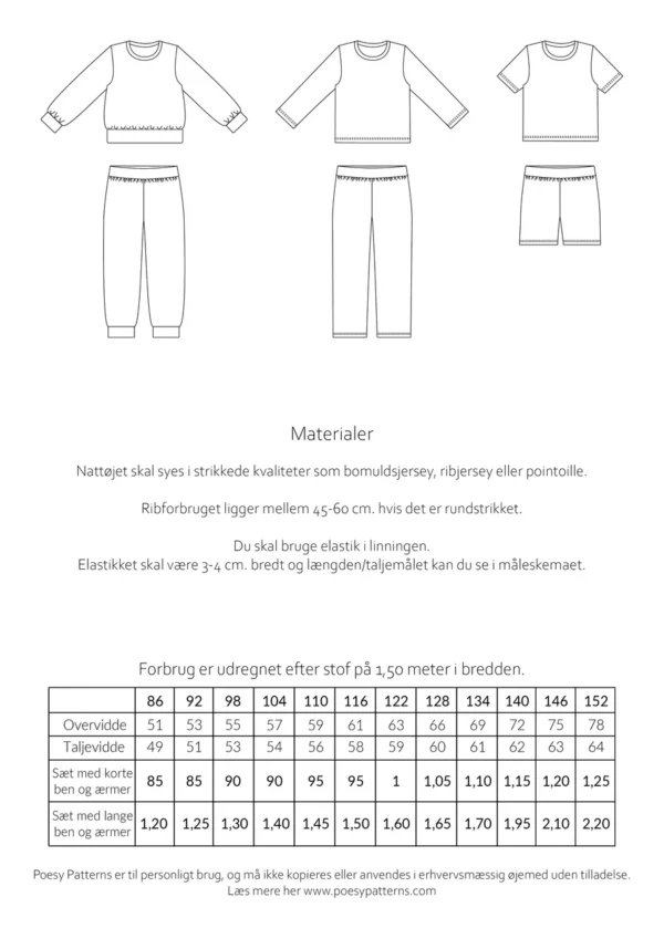 Nattøj 133 Poesy Patterns