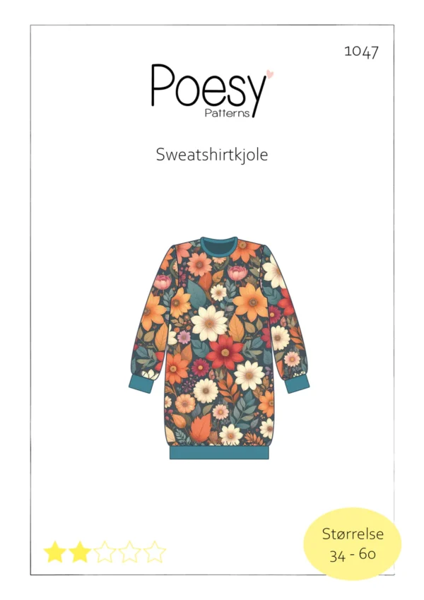 Sweatshirtkjole 1047 Poesy Patterns