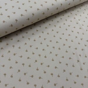Rib-jersey – Små kløver beige